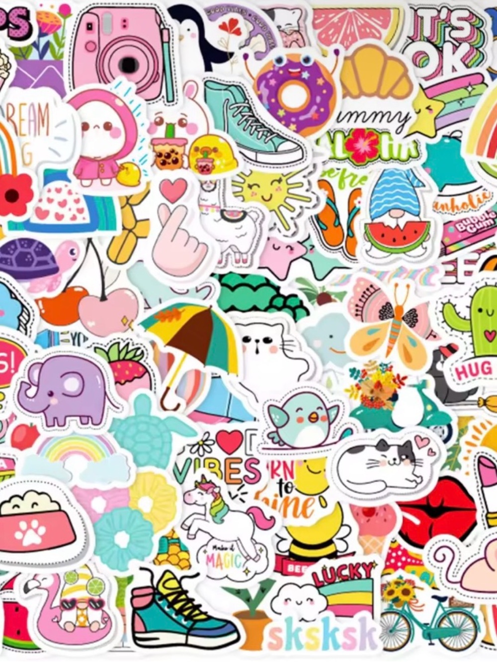 100 Colorful Assorted Cute Stickers